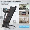 Fitshow App Home Foldable Treadmill with Incline, Folding Treadmill for Home Workout, Electric Walking Running Treadmill Machine 5" LCD Screen 250 LB