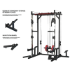 1400 pound capacity power rack LAT pull-down weight storage rack power cage home and garage gym full body workout multiple accessories squat rack for