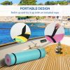 Soozier 12' x 5' Lily Pad Floating Mat with Cup Holder Table, 3-Layer Portable Roll-Up Water Mat Float Dock for 2-3 People, on Lake, River, Beach, Swi