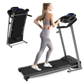 Foldable Electric Treadmill 2.5HP Motorized Running Machine with 12 Perset Programs 265LBS Weight Capacity Walking Jogging Treadmill (Color: as pic)